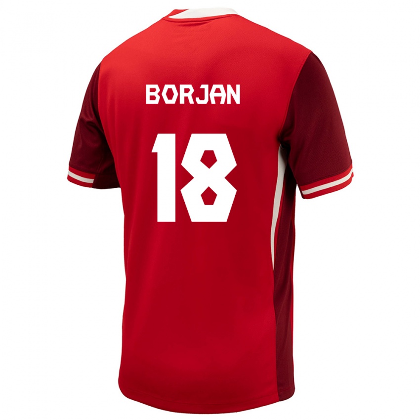 Barn Canada Milan Borjan #18 Rød Hjemmetrøye Drakt Trøye 24-26 Skjorter T-Skjorte