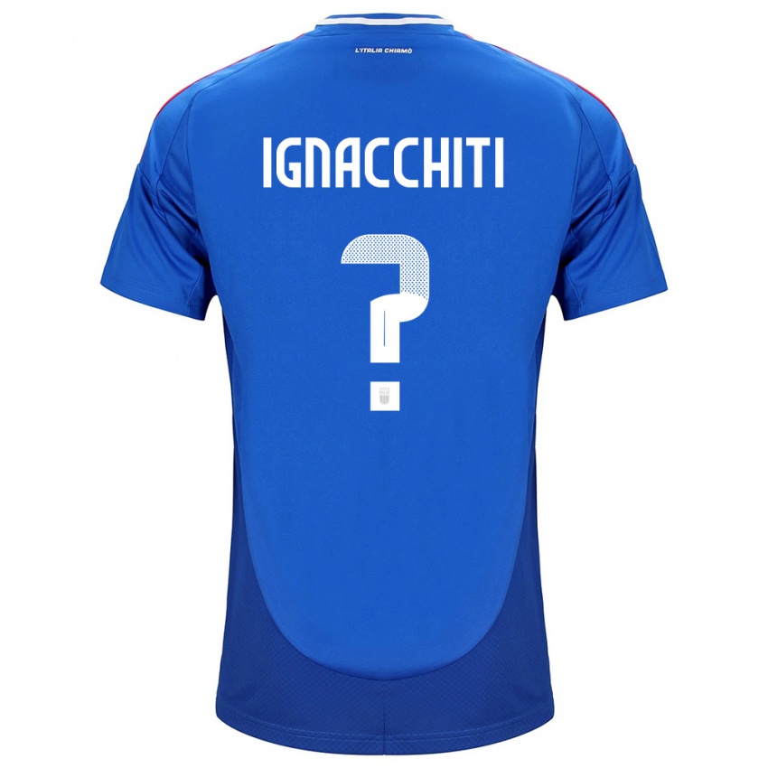 Barn Italia Lorenzo Ignacchiti #0 Blå Hjemmetrøye Drakt Trøye 24-26 Skjorter T-Skjorte