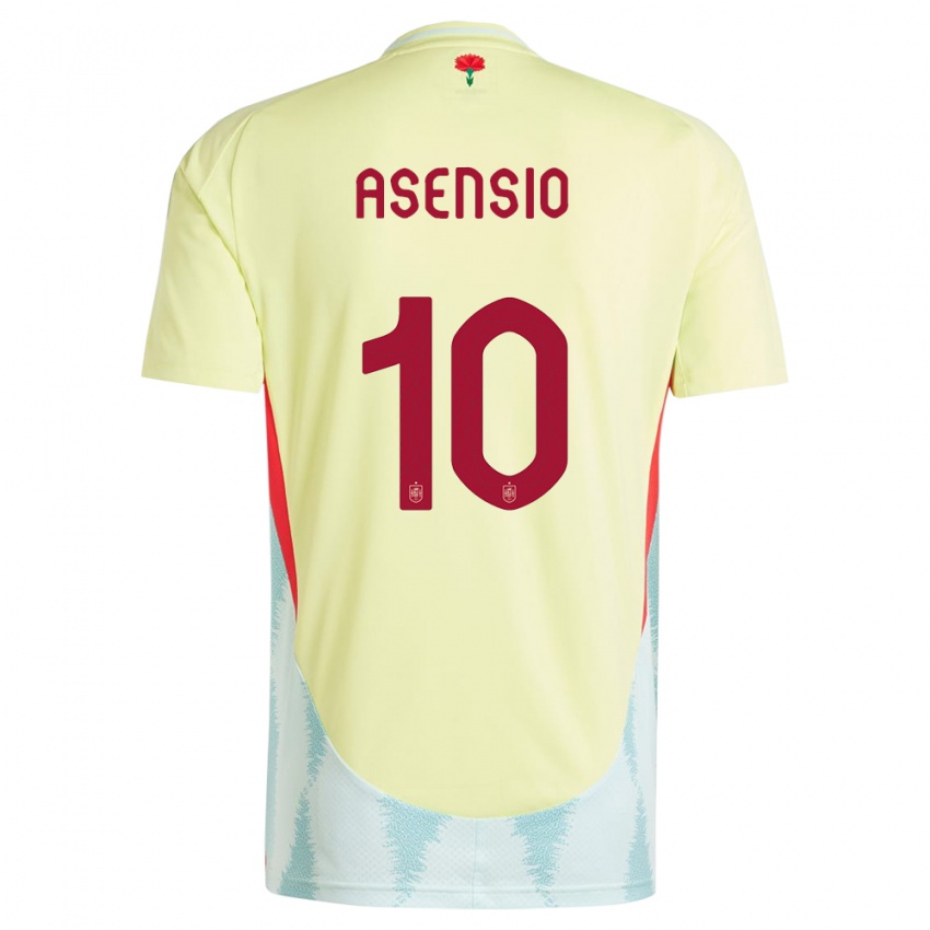 Barn Spania Marco Asensio #10 Gul Bortetrøye Drakt Trøye 24-26 Skjorter T-Skjorte