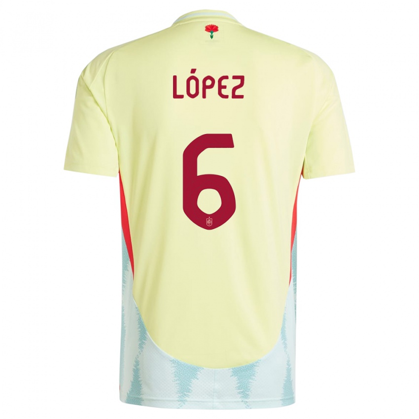 Barn Spania Maitane Lopez #6 Gul Bortetrøye Drakt Trøye 24-26 Skjorter T-Skjorte