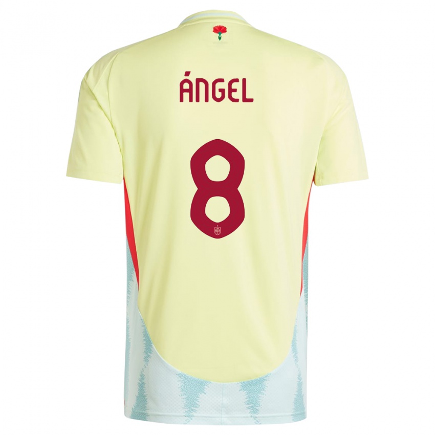 Barn Spania Manuel Angel #8 Gul Bortetrøye Drakt Trøye 24-26 Skjorter T-Skjorte