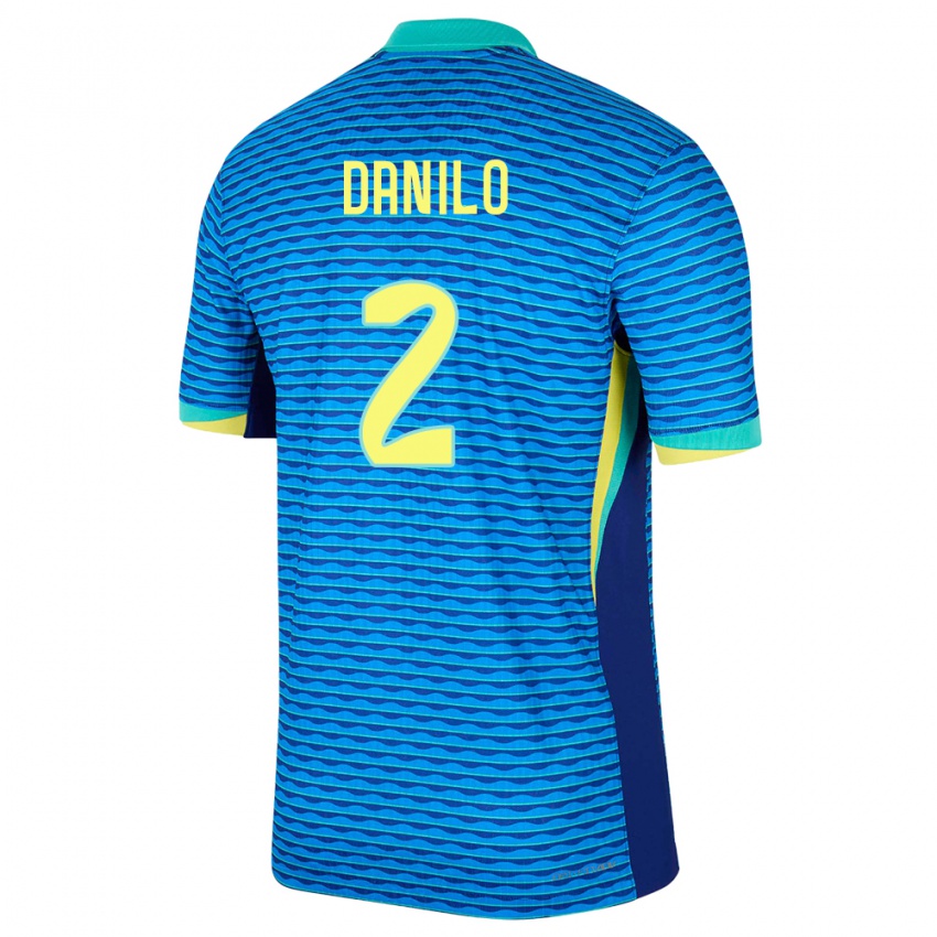 Barn Brasil Danilo #2 Blå Bortetrøye Drakt Trøye 24-26 Skjorter T-Skjorte