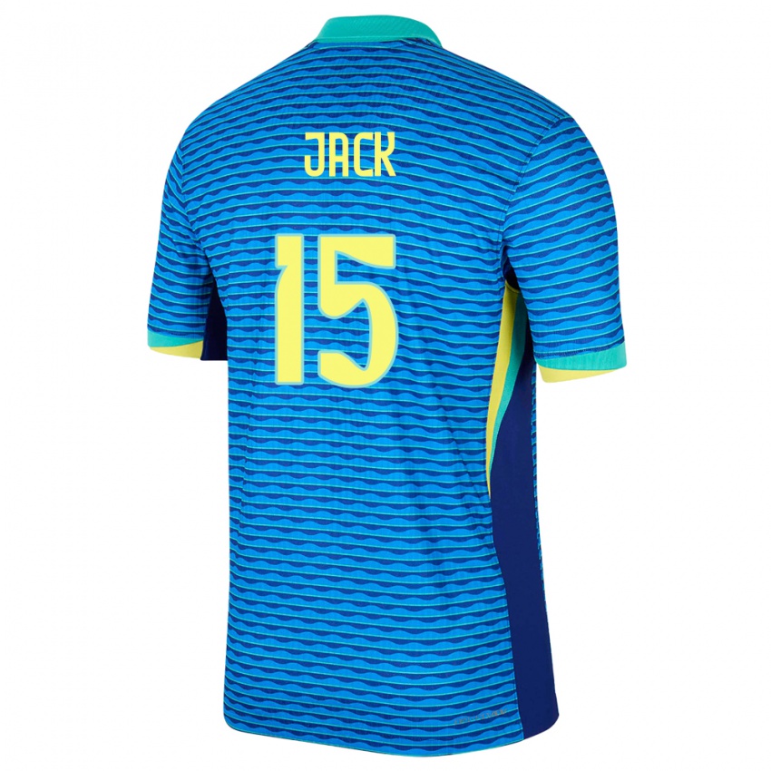 Barn Brasil Fellipe Jack #15 Blå Bortetrøye Drakt Trøye 24-26 Skjorter T-Skjorte