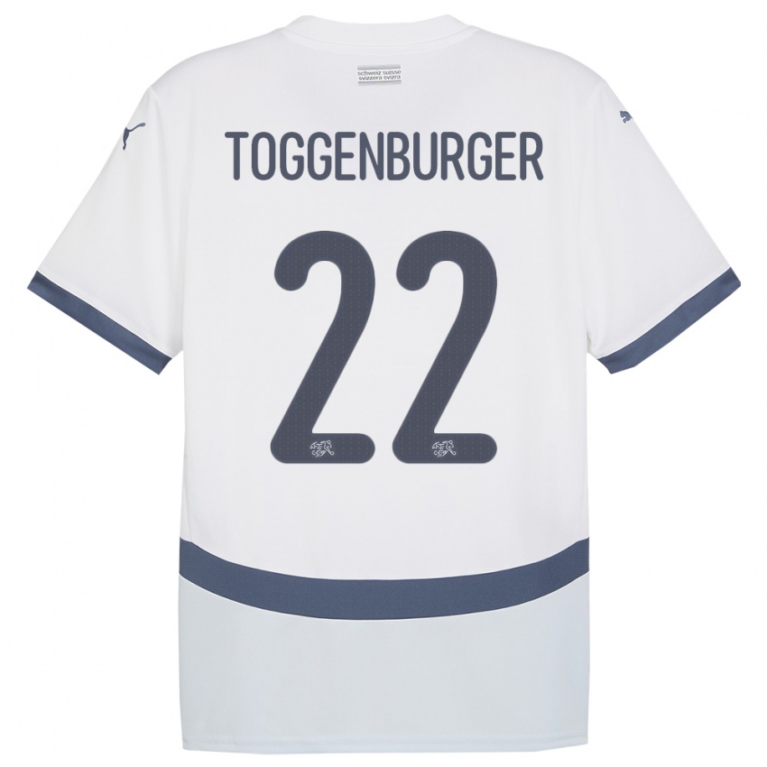 Barn Sveits Nando Toggenburger #22 Hvit Bortetrøye Drakt Trøye 24-26 Skjorter T-Skjorte