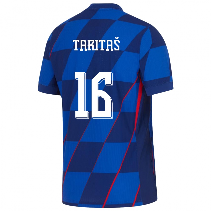 Barn Kroatia Martina Taritas #16 Blå Bortetrøye Drakt Trøye 24-26 Skjorter T-Skjorte