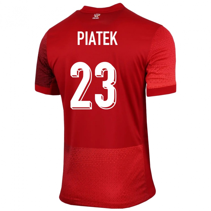 Barn Polen Krzysztof Piatek #23 Rød Bortetrøye Drakt Trøye 24-26 Skjorter T-Skjorte