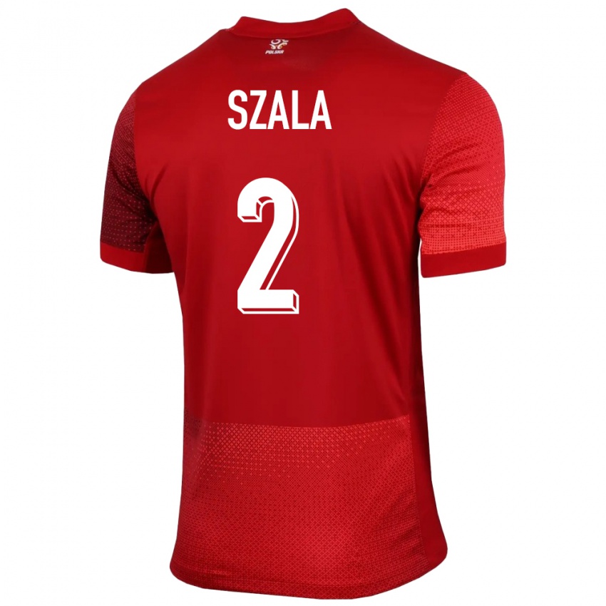 Barn Polen Dominik Szala #2 Rød Bortetrøye Drakt Trøye 24-26 Skjorter T-Skjorte