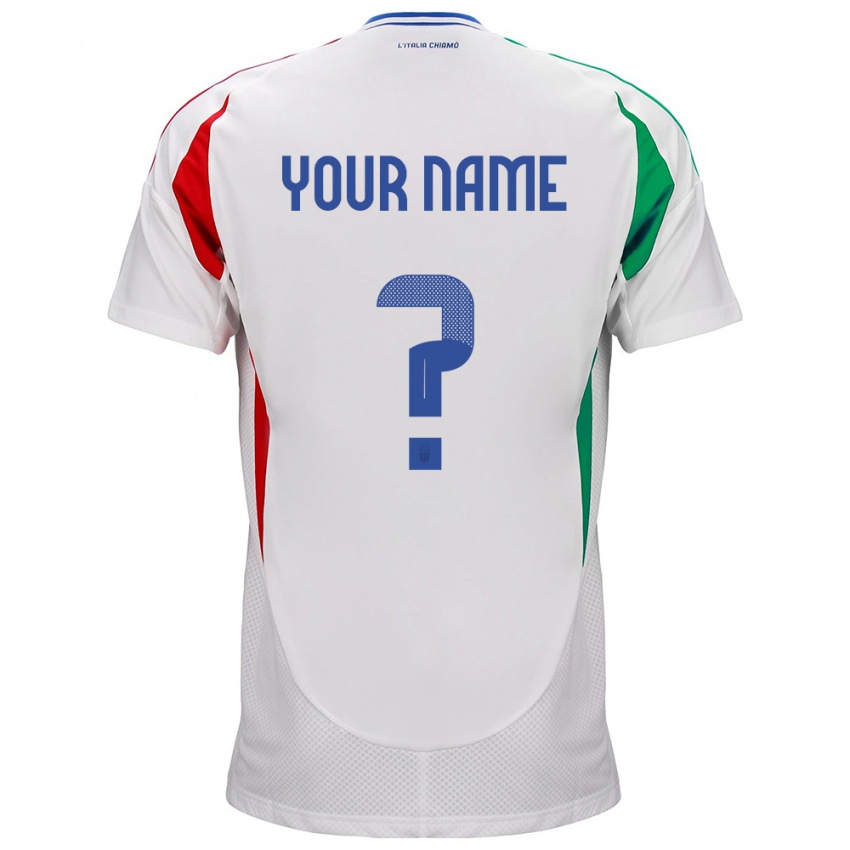 Barn Italia Navnet Ditt #0 Hvit Bortetrøye Drakt Trøye 24-26 Skjorter T-Skjorte