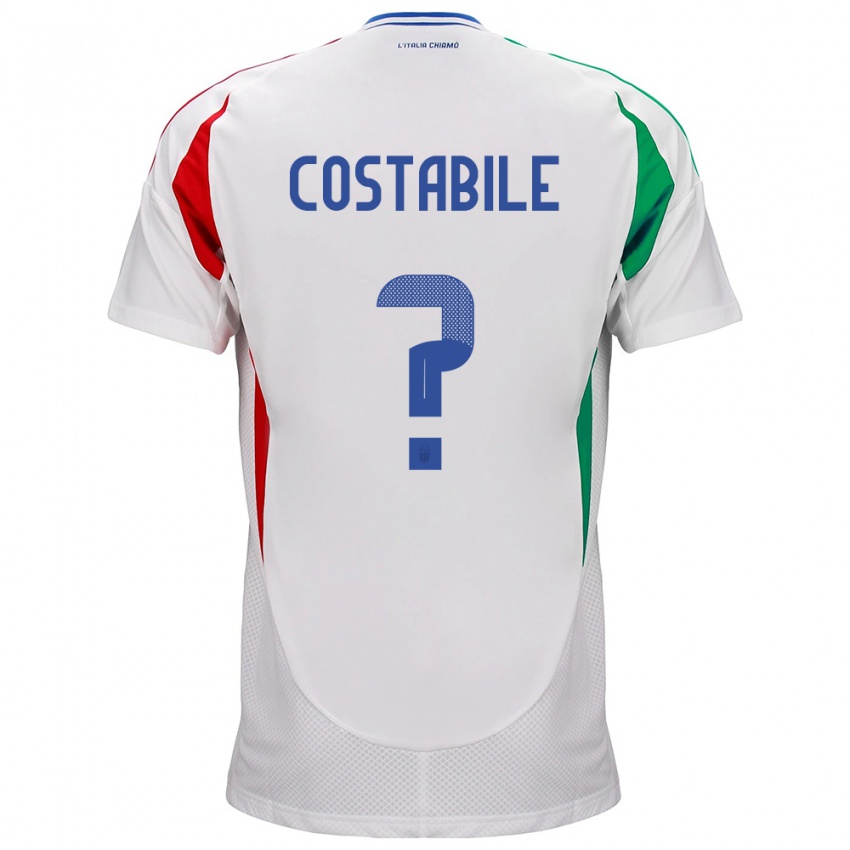 Barn Italia Cristian Costabile #0 Hvit Bortetrøye Drakt Trøye 24-26 Skjorter T-Skjorte