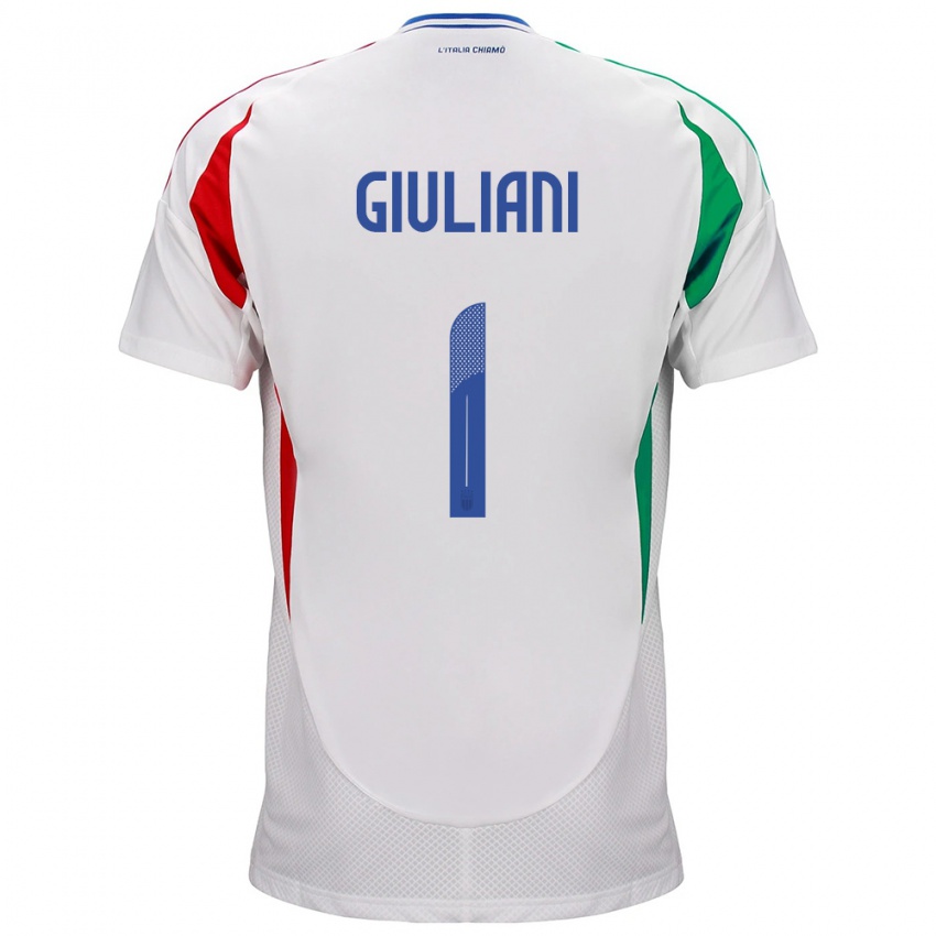 Barn Italia Laura Giuliani #1 Hvit Bortetrøye Drakt Trøye 24-26 Skjorter T-Skjorte
