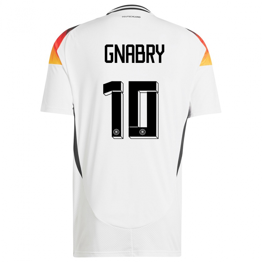 Mann Tyskland Serge Gnabry #10 Hvit Hjemmetrøye Drakt Trøye 24-26 Skjorter T-Skjorte