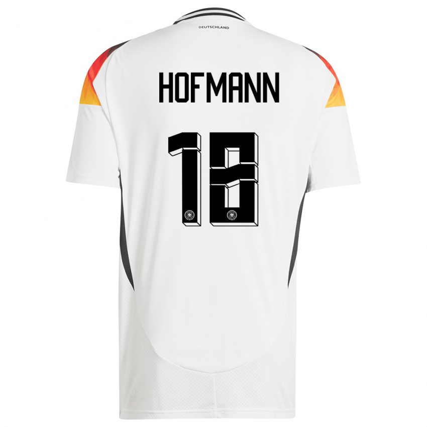 Mann Tyskland Jonas Hofmann #18 Hvit Hjemmetrøye Drakt Trøye 24-26 Skjorter T-Skjorte