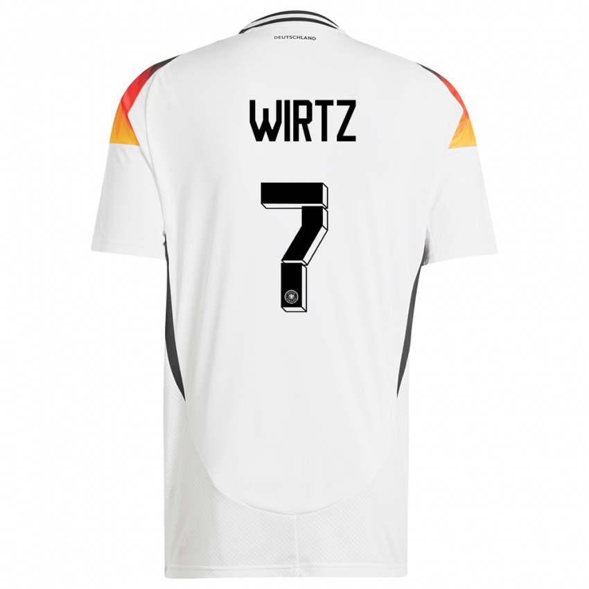 Mann Tyskland Florian Wirtz #7 Hvit Hjemmetrøye Drakt Trøye 24-26 Skjorter T-Skjorte
