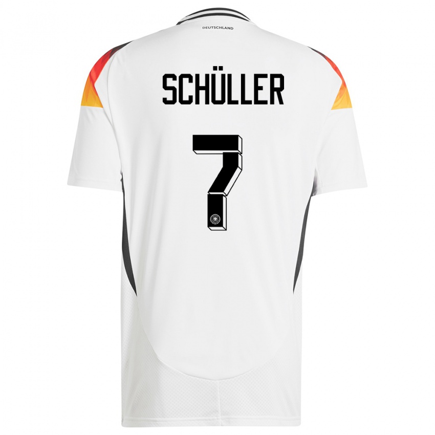 Mann Tyskland Lea Schuller #7 Hvit Hjemmetrøye Drakt Trøye 24-26 Skjorter T-Skjorte