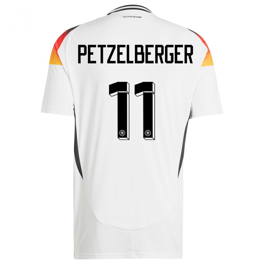 Mann Tyskland Ramona Petzelberger #11 Hvit Hjemmetrøye Drakt Trøye 24-26 Skjorter T-Skjorte