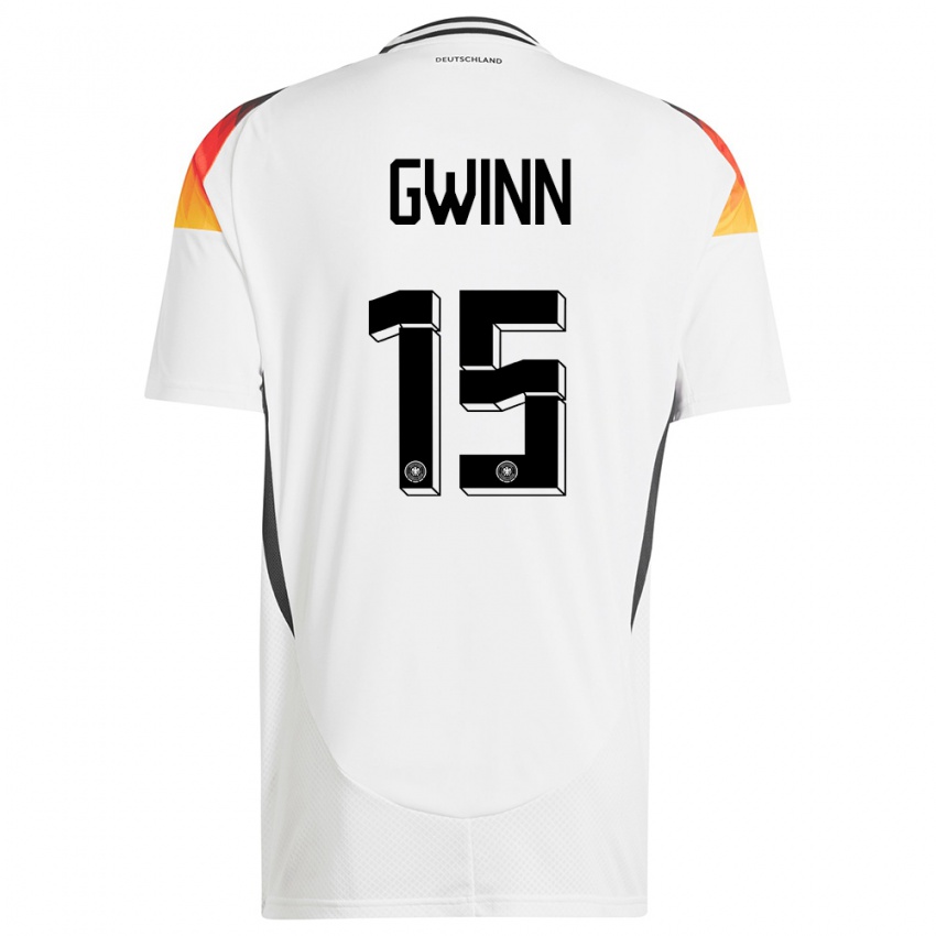 Mann Tyskland Giulia Gwinn #15 Hvit Hjemmetrøye Drakt Trøye 24-26 Skjorter T-Skjorte