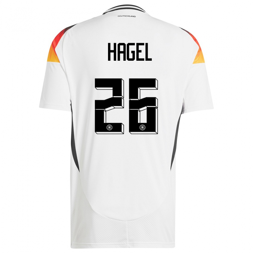 Mann Tyskland Chantal Hagel #26 Hvit Hjemmetrøye Drakt Trøye 24-26 Skjorter T-Skjorte