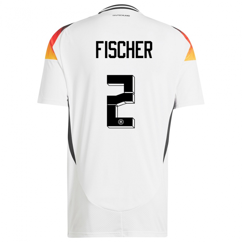 Mann Tyskland Kilian Fischer #2 Hvit Hjemmetrøye Drakt Trøye 24-26 Skjorter T-Skjorte