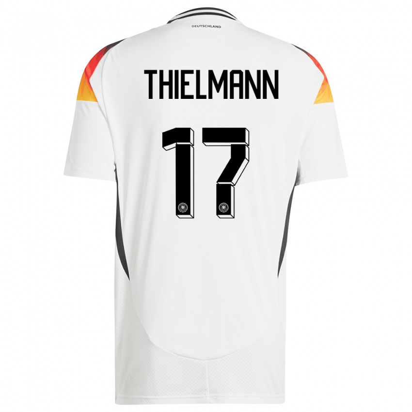 Mann Tyskland Jan Thielmann #17 Hvit Hjemmetrøye Drakt Trøye 24-26 Skjorter T-Skjorte