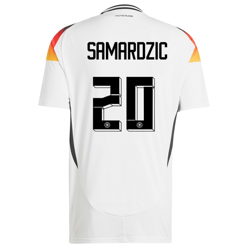 Mann Tyskland Lazar Samardzic #20 Hvit Hjemmetrøye Drakt Trøye 24-26 Skjorter T-Skjorte