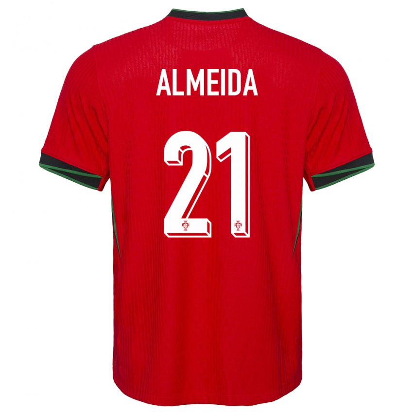 Mann Portugal Andre Almeida #21 Rød Hjemmetrøye Drakt Trøye 24-26 Skjorter T-Skjorte