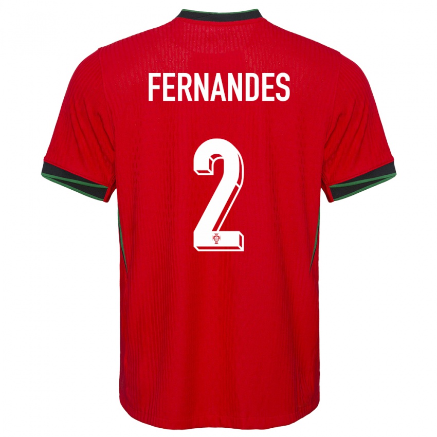 Mann Portugal Martim Fernandes #2 Rød Hjemmetrøye Drakt Trøye 24-26 Skjorter T-Skjorte