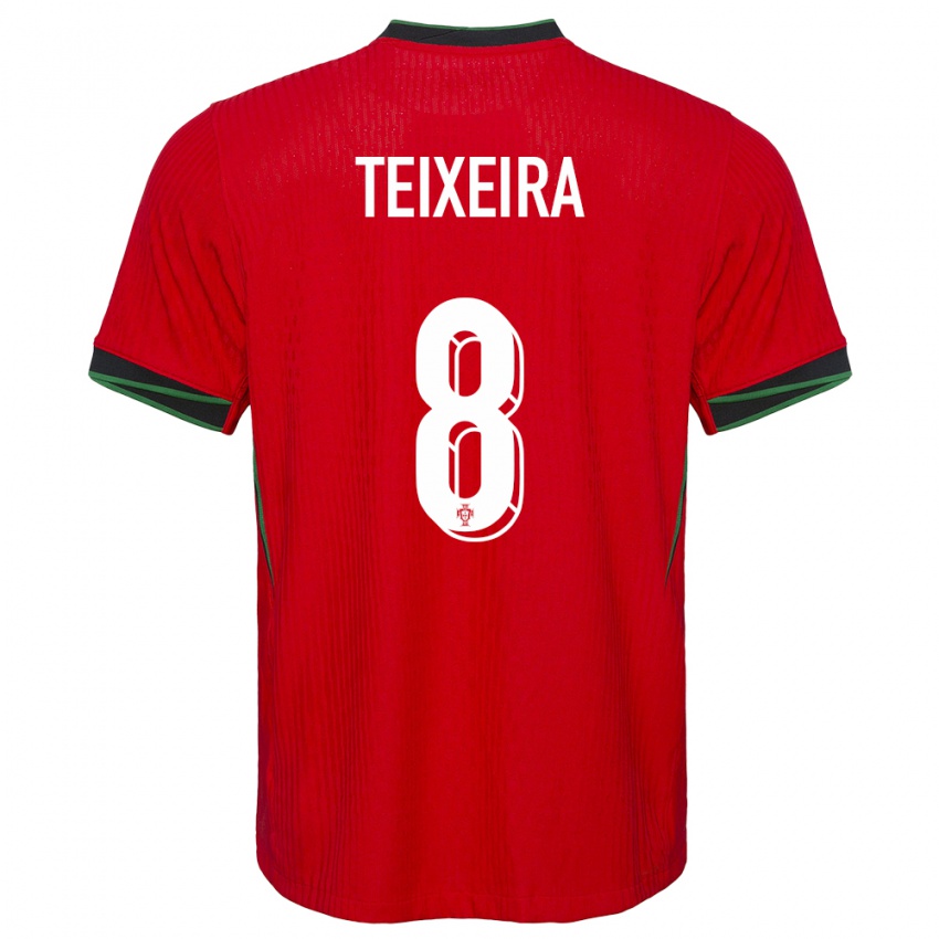 Mann Portugal Joao Teixeira #8 Rød Hjemmetrøye Drakt Trøye 24-26 Skjorter T-Skjorte