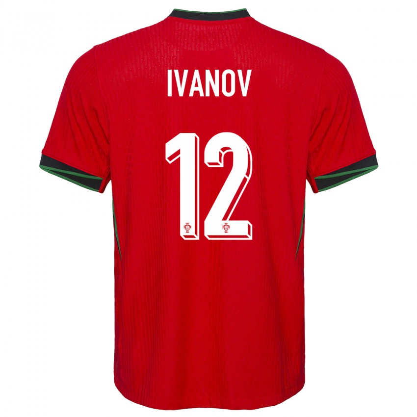 Mann Portugal David Ivanov #12 Rød Hjemmetrøye Drakt Trøye 24-26 Skjorter T-Skjorte