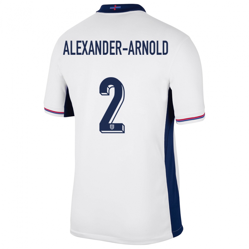 Mann England Trent Alexander-Arnold #2 Hvit Hjemmetrøye Drakt Trøye 24-26 Skjorter T-Skjorte