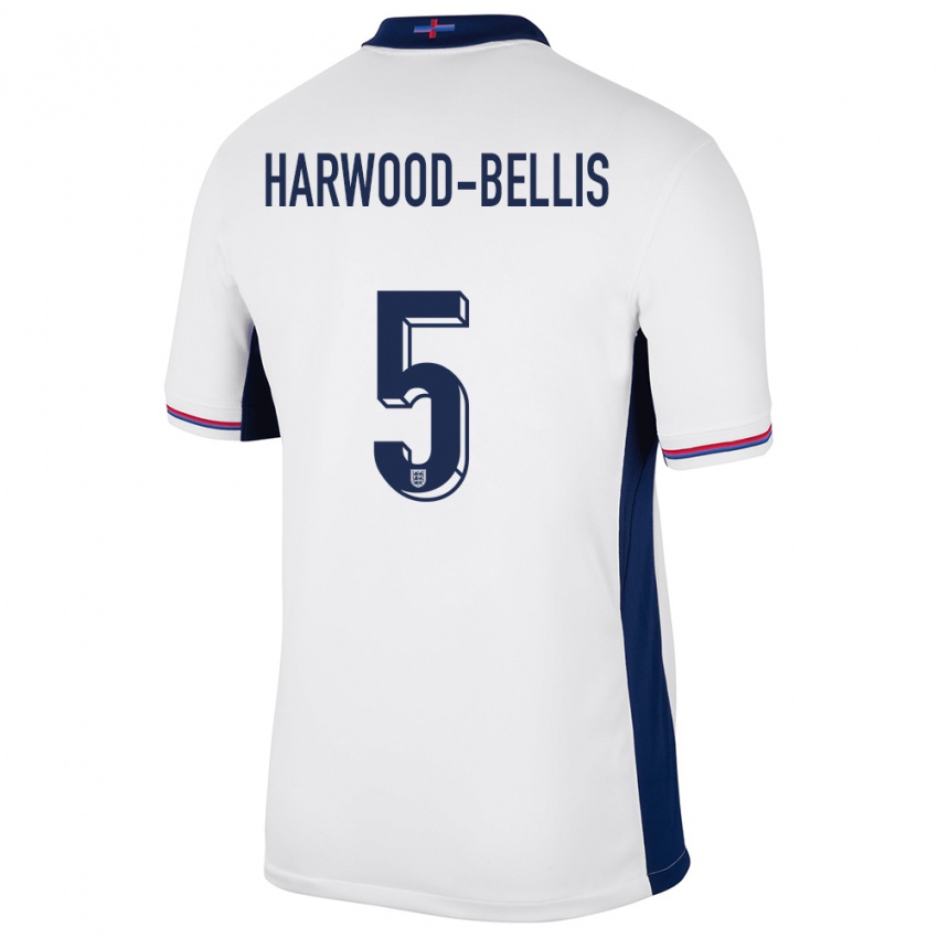 Mann England Taylor Harwood Bellis #5 Hvit Hjemmetrøye Drakt Trøye 24-26 Skjorter T-Skjorte