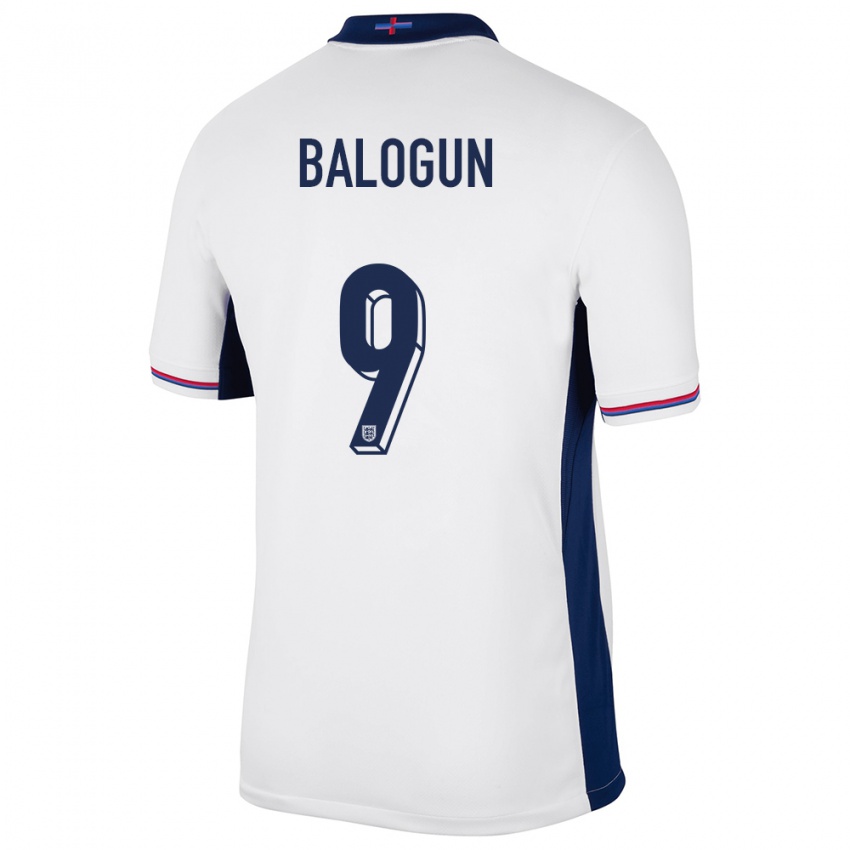 Mann England Folarin Balogun #9 Hvit Hjemmetrøye Drakt Trøye 24-26 Skjorter T-Skjorte