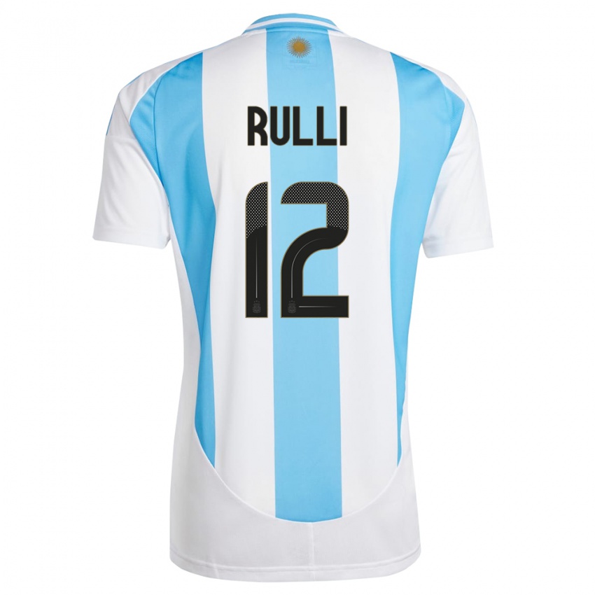 Mann Argentina Geronimo Rulli #12 Hvit Blå Hjemmetrøye Drakt Trøye 24-26 Skjorter T-Skjorte