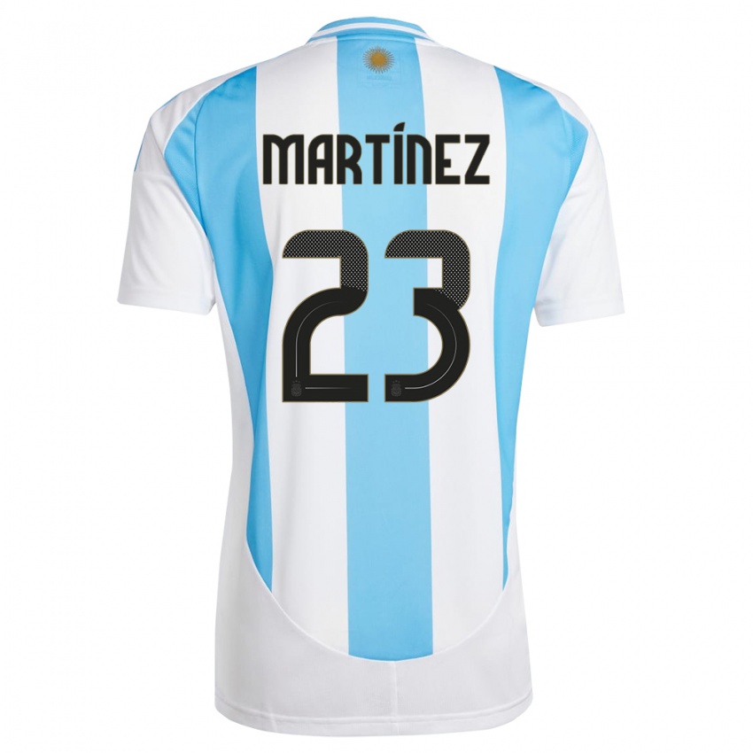 Mann Argentina Emiliano Martinez #23 Hvit Blå Hjemmetrøye Drakt Trøye 24-26 Skjorter T-Skjorte