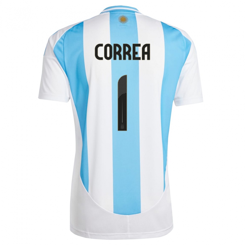 Mann Argentina Vanina Correa #1 Hvit Blå Hjemmetrøye Drakt Trøye 24-26 Skjorter T-Skjorte