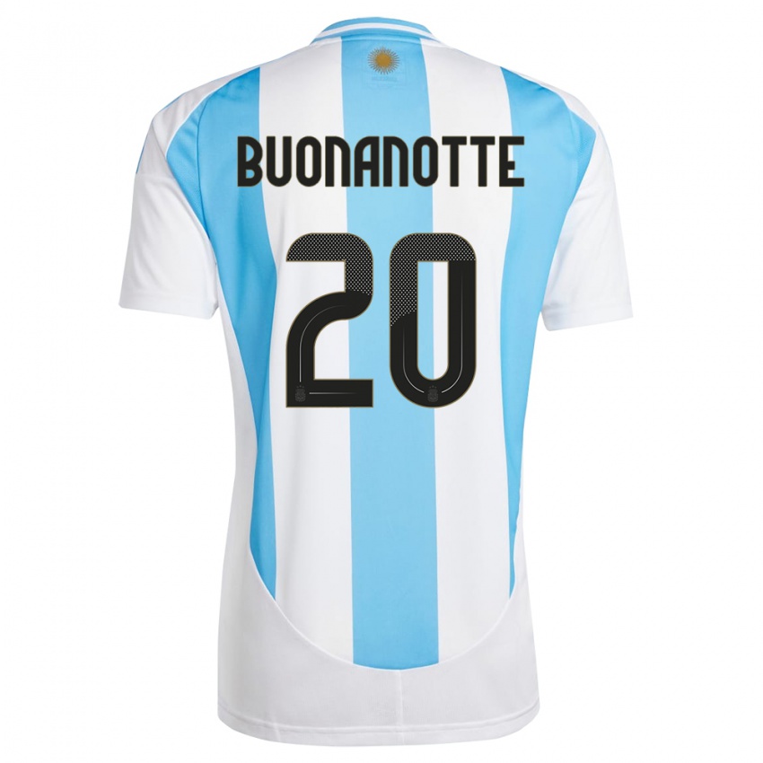 Mann Argentina Facundo Buonanotte #20 Hvit Blå Hjemmetrøye Drakt Trøye 24-26 Skjorter T-Skjorte