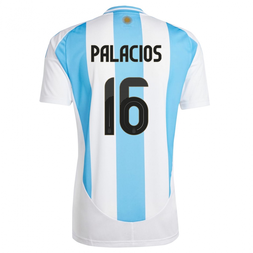 Mann Argentina Tomas Palacios #16 Hvit Blå Hjemmetrøye Drakt Trøye 24-26 Skjorter T-Skjorte