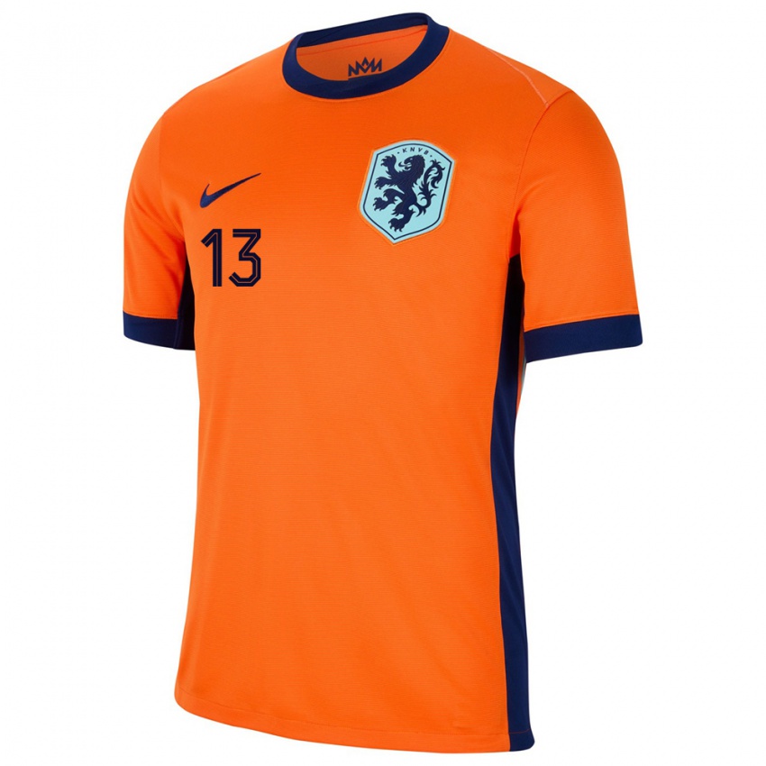 Mann Nederland Oualid Agougil #13 Oransje Hjemmetrøye Drakt Trøye 24-26 Skjorter T-Skjorte