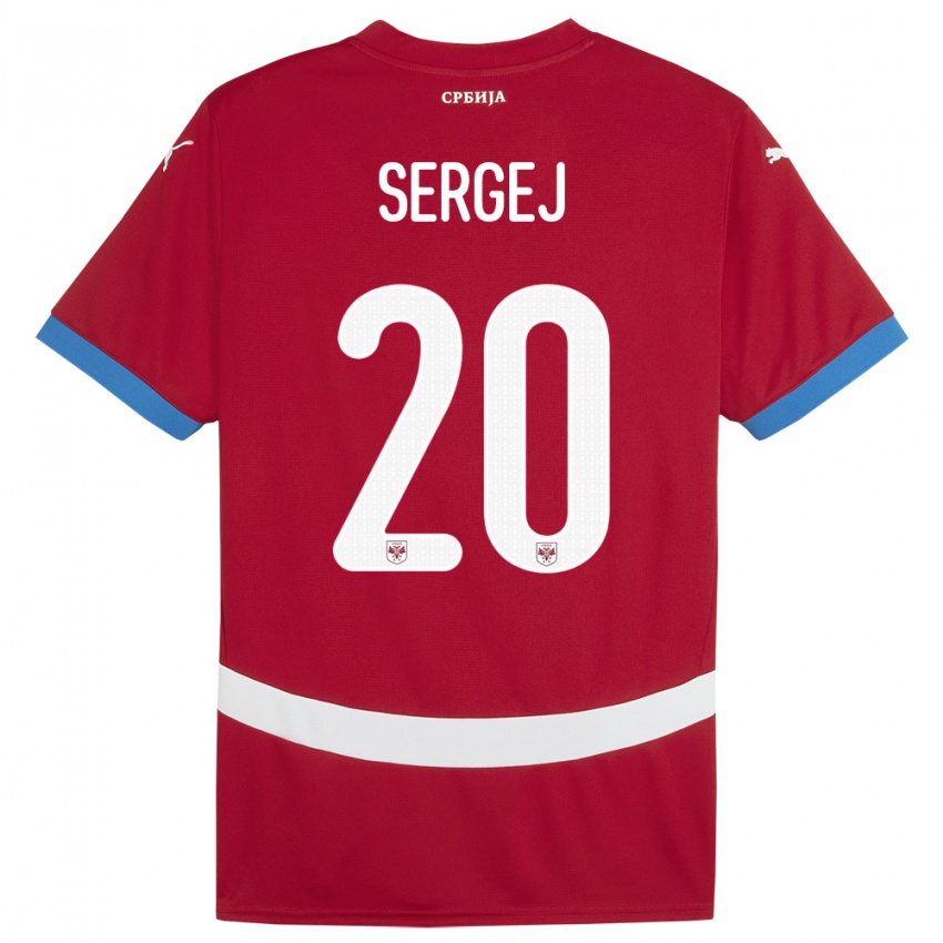 Mann Serbia Sergej Milinkovic-Savic #20 Rød Hjemmetrøye Drakt Trøye 24-26 Skjorter T-Skjorte