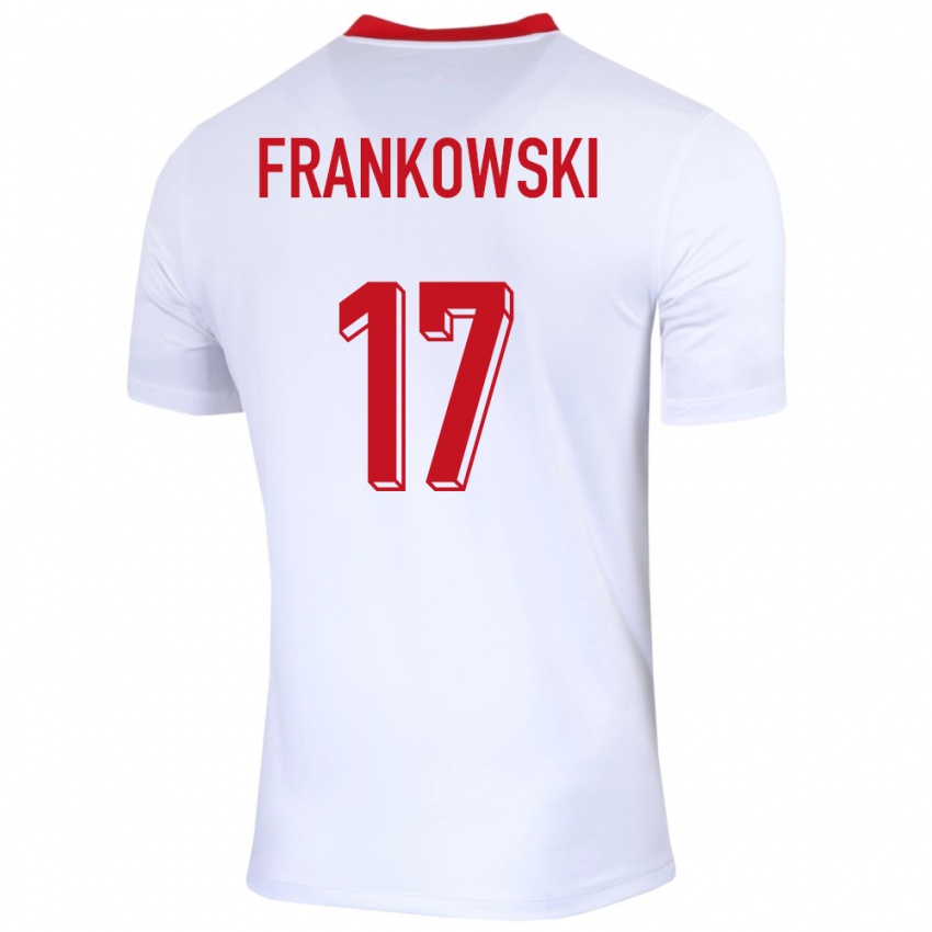 Mann Polen Przemyslaw Frankowski #17 Hvit Hjemmetrøye Drakt Trøye 24-26 Skjorter T-Skjorte