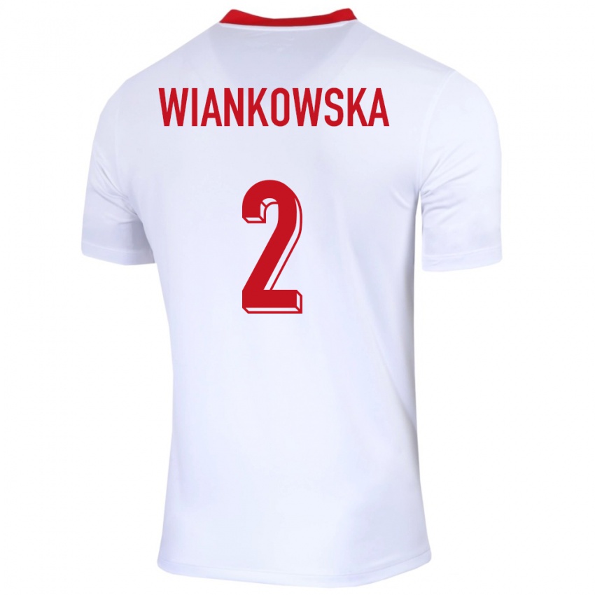 Mann Polen Martyna Wiankowska #2 Hvit Hjemmetrøye Drakt Trøye 24-26 Skjorter T-Skjorte