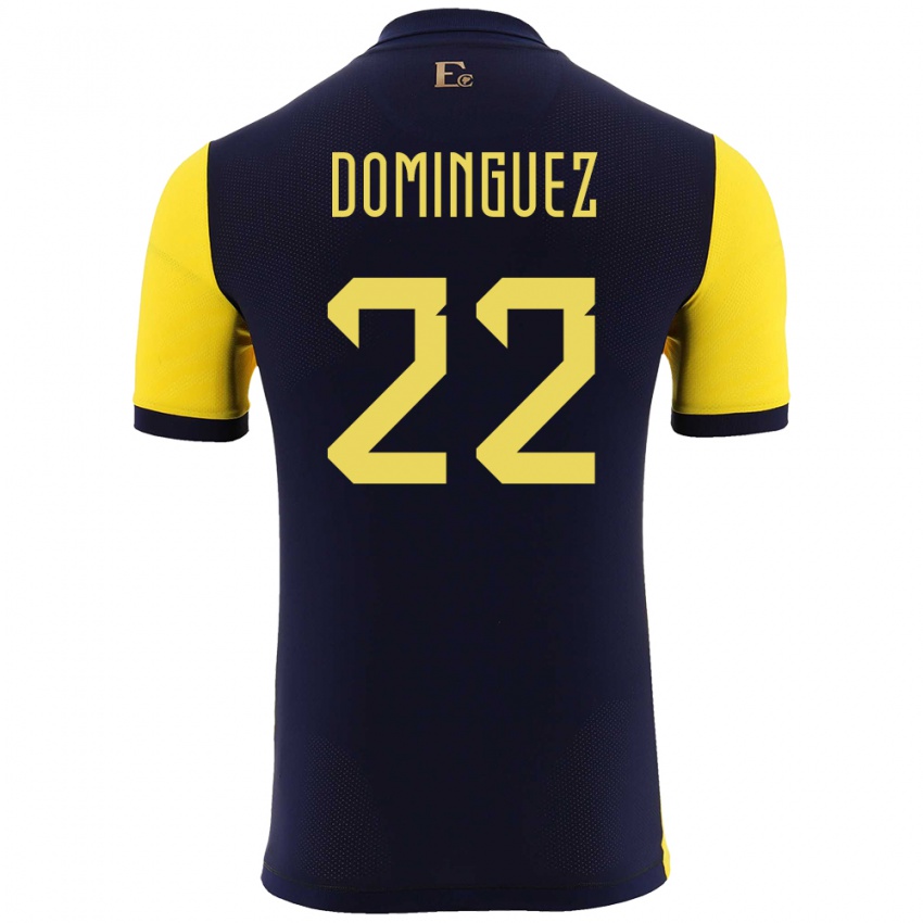 Mann Ecuador Alexander Dominguez #22 Gul Hjemmetrøye Drakt Trøye 24-26 Skjorter T-Skjorte