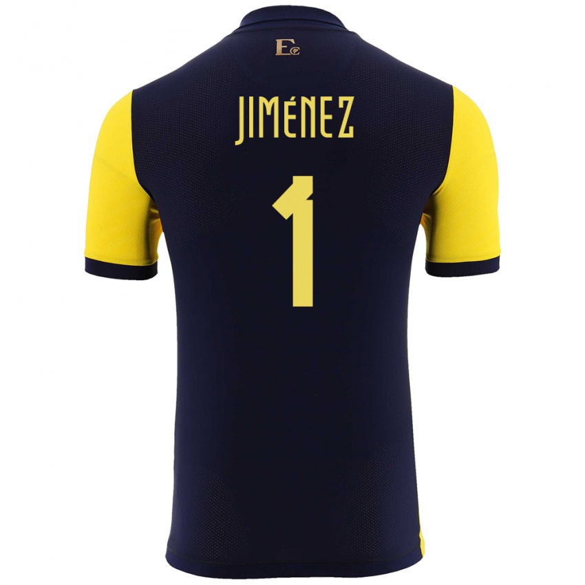 Mann Ecuador Tony Jimenez #1 Gul Hjemmetrøye Drakt Trøye 24-26 Skjorter T-Skjorte