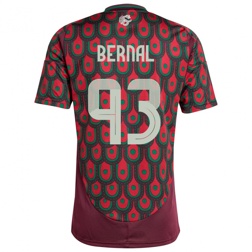 Mann Mexico Rebeca Bernal #93 Rødbrun Hjemmetrøye Drakt Trøye 24-26 Skjorter T-Skjorte
