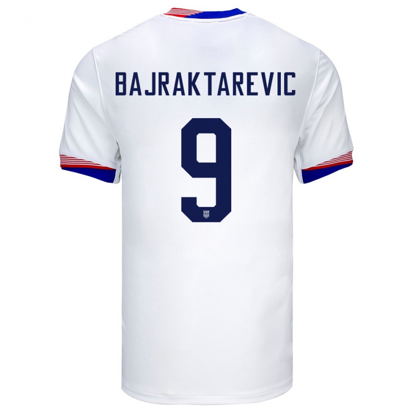 Mann Usa Esmir Bajraktarevic #9 Hvit Hjemmetrøye Drakt Trøye 24-26 Skjorter T-Skjorte