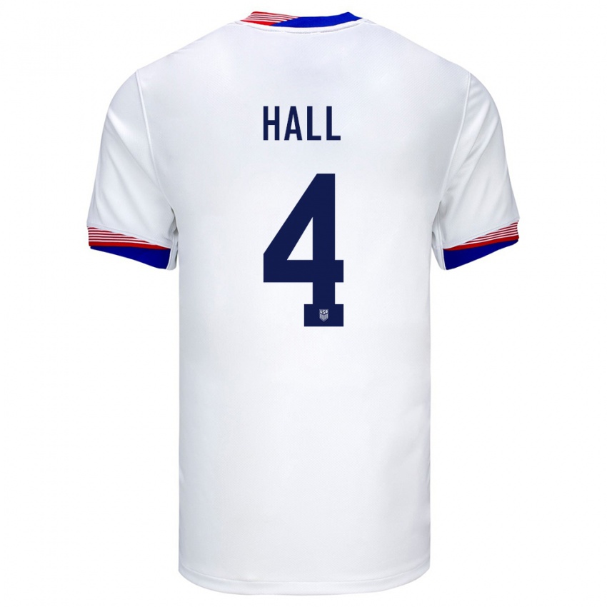 Mann Usa Tyler Hall #4 Hvit Hjemmetrøye Drakt Trøye 24-26 Skjorter T-Skjorte