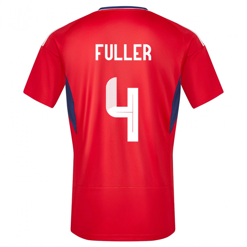 Mann Costa Rica Keysher Fuller #4 Rød Hjemmetrøye Drakt Trøye 24-26 Skjorter T-Skjorte