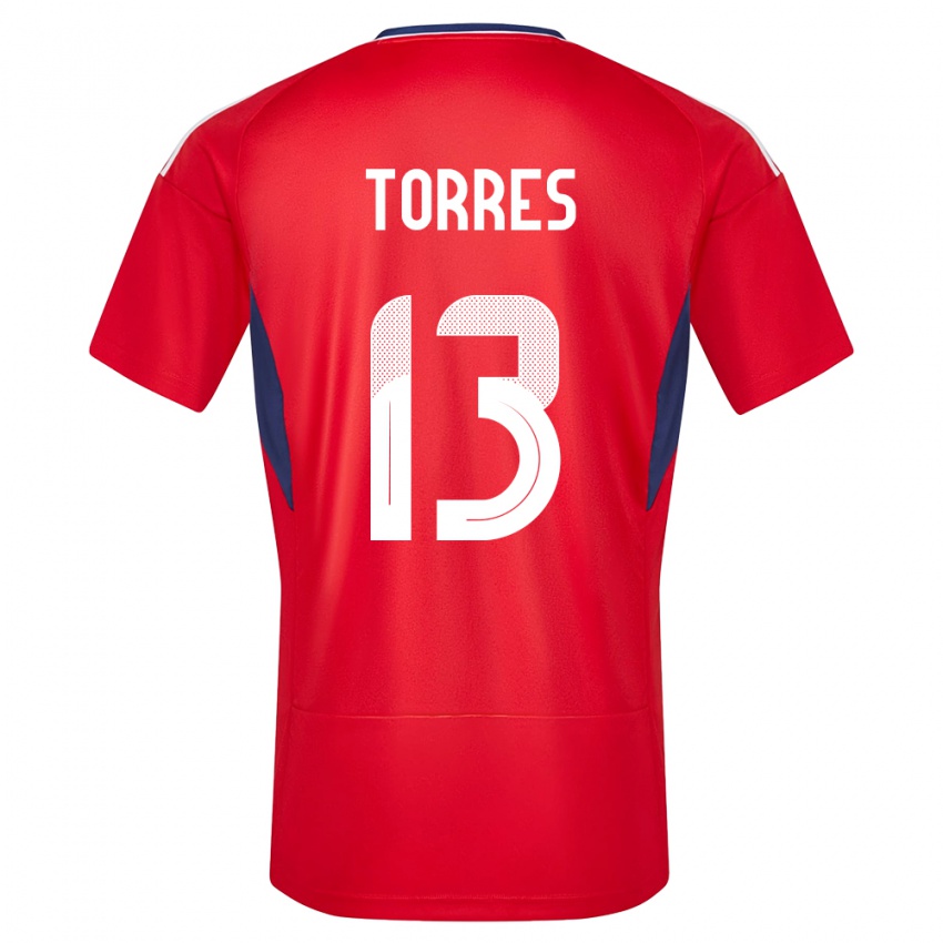 Mann Costa Rica Gerson Torres #13 Rød Hjemmetrøye Drakt Trøye 24-26 Skjorter T-Skjorte