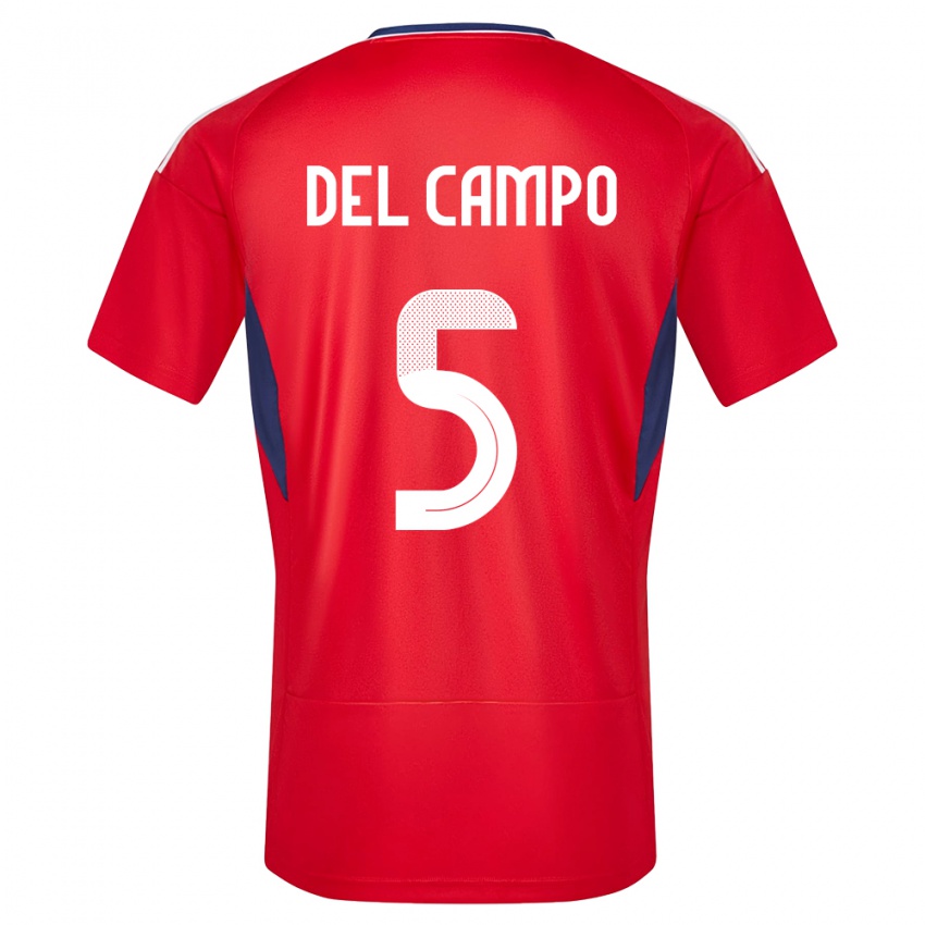 Mann Costa Rica Valeria Del Campo #5 Rød Hjemmetrøye Drakt Trøye 24-26 Skjorter T-Skjorte