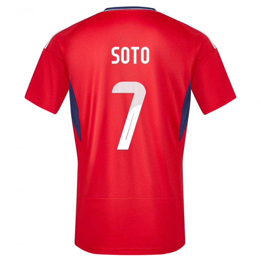 Mann Costa Rica Andrey Soto #7 Rød Hjemmetrøye Drakt Trøye 24-26 Skjorter T-Skjorte