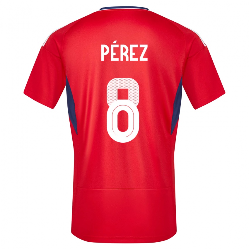 Mann Costa Rica Creichel Perez #8 Rød Hjemmetrøye Drakt Trøye 24-26 Skjorter T-Skjorte